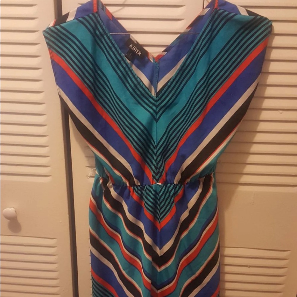 Teal Striped Dress